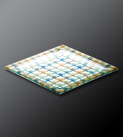 Basket Weave Square Plate 12" Sq.